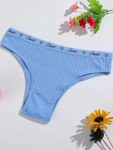 7 Stücke Damen Uni & Bedruckte Minimalistische Lässig Doppelschicht Schritt Höschen, Damen Unterwäsche