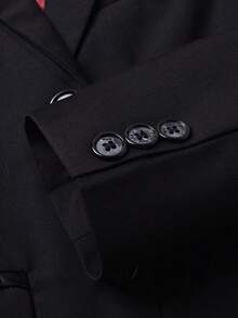 Boys Suits 5-Pieces Suit Set Toddler Tuxedos Dresswear Ring Bearer Outfit Wedding Blazer Vest Pants Shirts Tie Formal Suits For Kids Black Size 3-10Y