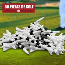 Tees de Golf de Plástico Blanco de Alta Calidad a Granel 50 Piezas, Tees de Golf Profesionales, 2 3/4 Pulgadas (70 Milímetros), Accesorios de Herramientas Deportivas de Alto Rendimiento