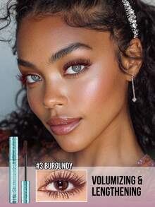 MISSLYN-Go! Waterproof Mascara,Waterproof Mascara Makeup, Eye Makeup, Volumizing, Lengthening, Defining, Stunning, Multiplying, Buildable Formula, Black, Lash, Great Volume And A Natural To Wild Look - #3 Đỏ tía - Xem 2