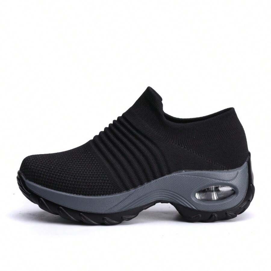 Zapatillas de tenis casuales transpirables para mujer - Negro - Ver 1