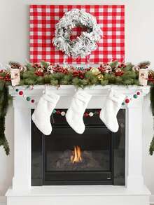 1/2/3pcs 180cm/5.9ft Artificial Pine Garland, Plastic Green Christmas Wreath, For Christmas Party, Wedding, Home Decoration, Winter Table Centerpieces, Window And Stair Hanging Vine Decorations