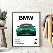 1 tấm áp phích xe hơi Đức BMW không khung kiểu dáng thẩm mỹ Bộ siêu xe sang trọng M8 M4 R8 RS6 Tranh vải bố treo tường trang trí nhà để xe Quà tặng - Nhiều màu - Xem 6