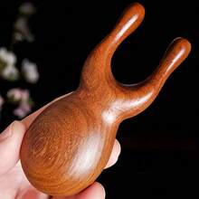 1pc Natural Sandalwood Massage Tool For Eyes, Nose & Face - Handheld Wooden Massager For Acupoint & Meridian, No Battery Required, Relaxation & Rejuvenation - 1個 - 查看 2