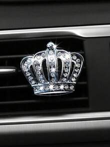 Car Air Vent Decor Metal Crown Rhinestone Decoration, Unisex Car Interior Accessories,Car Accessories,Car Decor,Car Accessories For Women,Car Essentials,Dryer Vent Cleaner.