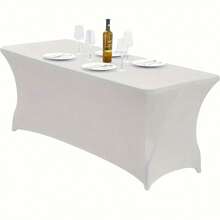 A Rectangular Polyester Tablecloth That Covers The Entire Table, Wrinkle-Resistant And Washable, Elastic And Tight-Fitting, Suitable For Indoor, Outdoor, Yard, Picnics, Camping, Parties, Weddings, Banquets.
