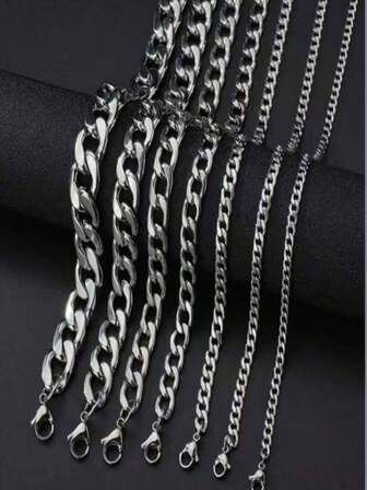 1pc Men's Stainless Steel NK Hip Hop Simple Thick Chain Necklace