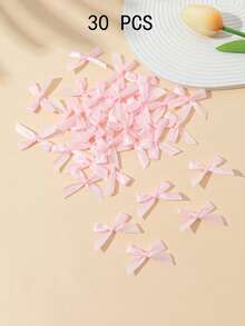 30/50/100pcs Plain Color Bowknots, Lingerie & Sock Decoration, Ribbon Bowknots, Silk Bowknots, Gift Accessories, Decoration For Gift Box, Packaging, Craft Supplies, Ribbon Bows