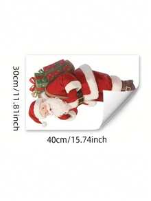 1 pièce Autocollant de fenêtre statique Père Noël, Décoration de Noël à fixation statique, avec motif Père Noël et cadeau, sans résidu, autocollant amovible pour porte et fenêtre de la maison, facile à appliquer, en matériau PVC, décoration de Noël, convient pour la décoration de Noël, les cadeaux de Noël, la décoration de la maison pour Noël, la décoration saisonnière, les fournitures pour fête de Noël, la décoration intérieure pour les fêtes, des fournitures de décoration de Noël parfaites