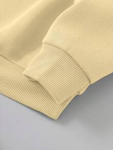 Tween Girls Leopard Heart & Letter Print Comfy Loose Sweatshirt And Leopard Print Soft Pants Set - Apricot - View 3