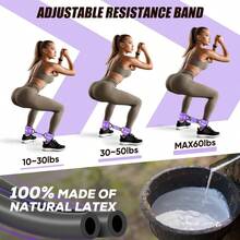 Resistance Bands Set with Ankle Straps, Glutes Workout Equipment, Ankle Bands Working out, Butt Exercise Equipment Women and Glutes - Home Workouts - Púrpura - Ver 6