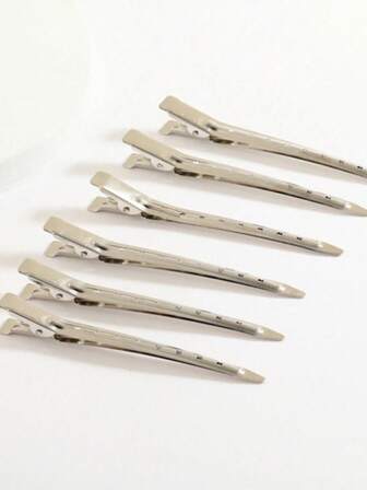 10/20个装多款式白色金属防锈金色鳄鱼夹，适用于卷发、造型、染发、遮盖白发，男女通用，街头风发夹发饰