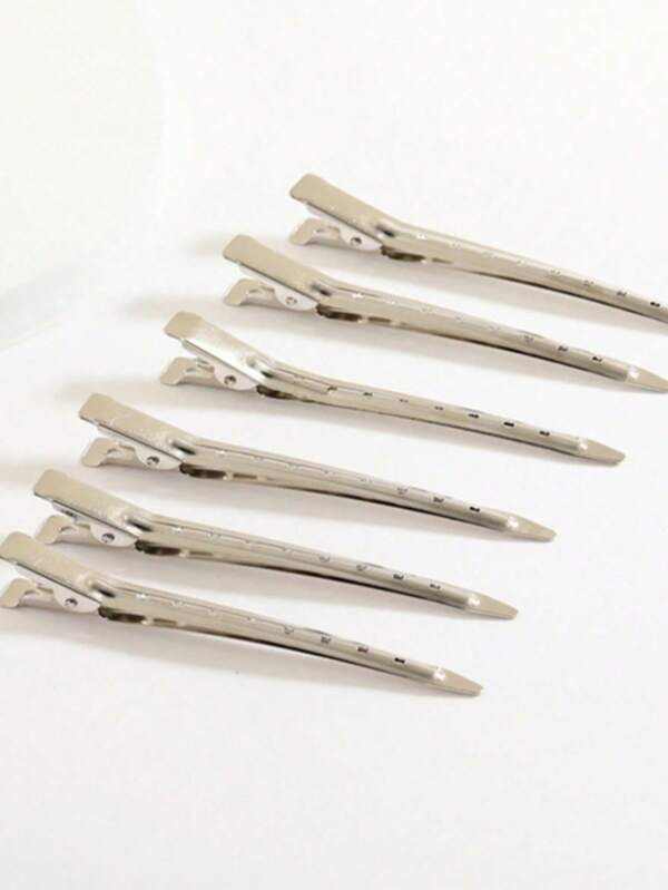 10/20pcs Multi-Style White Metal Anti-Rust Gold Color Alligator Hair Clips For Curling, Hairstyling, Dyeing, Gray Hair, Suitable For Both Men And Women, Street Style Hair Clips Hair Accessories