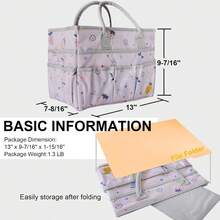 Small Blue Flower Oxford Cloth Tote Bag With Pockets And Handles, Suitable For Teachers, Officials, Artists, Travelers, Etc.