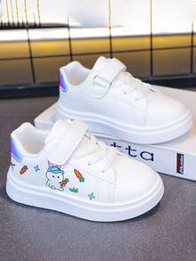 1双2025最新款简约时尚百搭兔子装饰休闲运动鞋 - 白色 - 查看 4