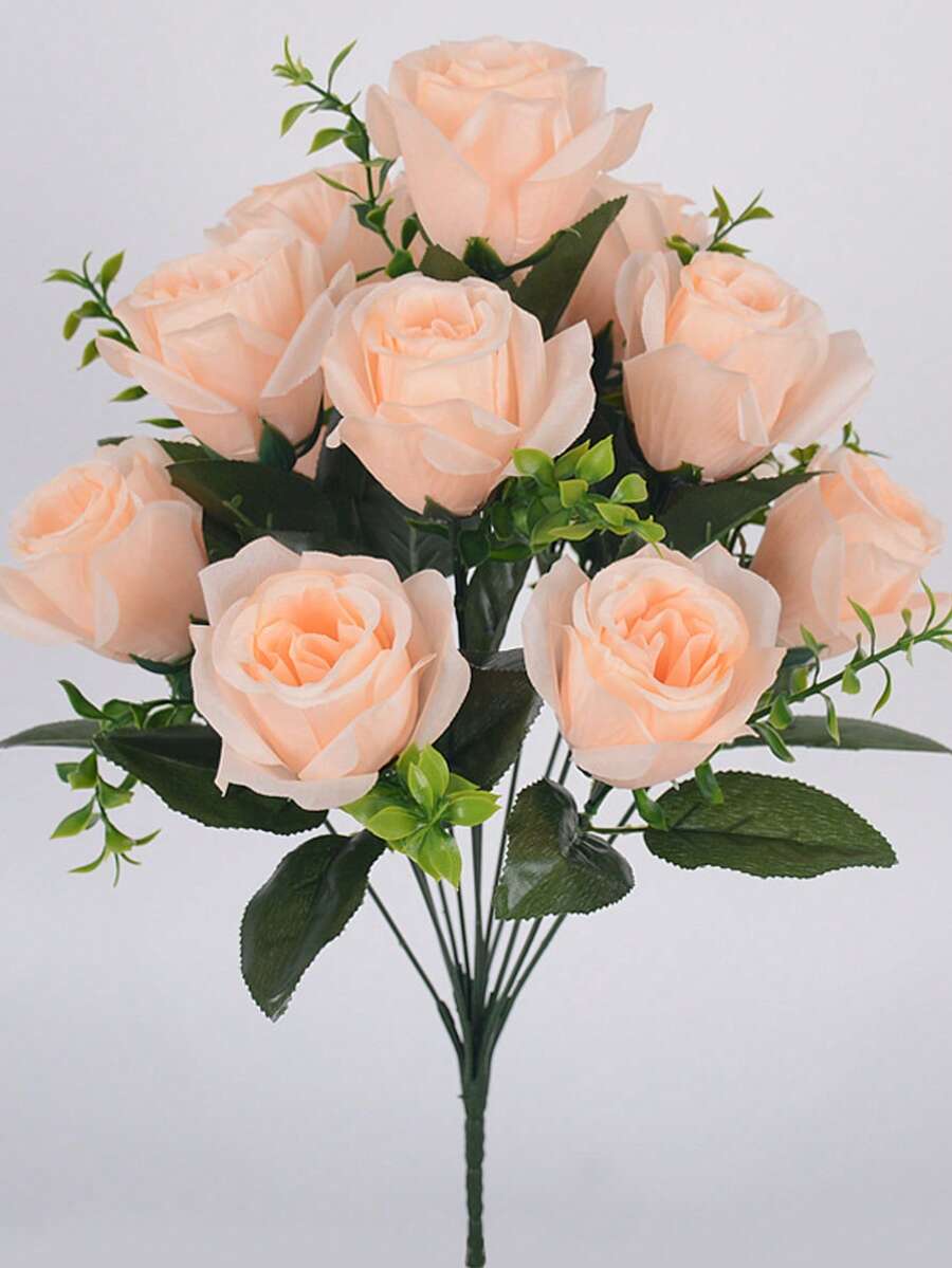 1 باقة من الورود المطبوعة بطباعة زهرية جذابة من البلاستيك ABS لحفل الزفاف