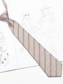 1 件条纹休闲轻商务涤纶斜条纹衬衫，适合所有季节 - 彩色 - 查看 5