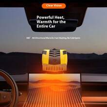 Reletech PTC Fast Heating Car Heater - 12V/24V Dual Cool & Warm Defrost Defog Fan, 360° Adjustable Vent Mounted Heater With Cigarette Lighter Plug For Winter
