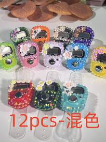 Handmade DIY Rhinestone Rosary Counter Watch, Lightweight & Portable, Cute Floral Decor Electronic Display Mantra Counter, Birthday/Ramadan/Valentine's Day Small Gift, Suitable For Religious Chanting Count During Ramadan, Daily Religious Practice, Ramadan Gift, Portable For Carrying