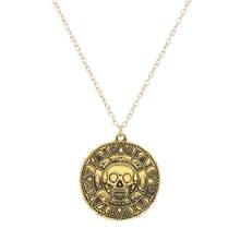 European And American Movie Jewelry Pirates Of The Caribbean Necklace  Gold Coin Chain Men's Skull Necklace Pendant - Nhiều màu - Xem 6