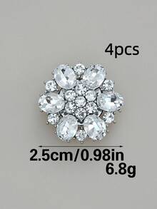 مجموعة أزرار معدنية مزخرفة بالراين ستون بشكل أنيق 1 قطعة/2 قطعة/4 قطع، ديكور فاخر متعدد الاستخدامات ملائم للكنزات والسترات والقمصان والبدل والفساتين والمعاطف وغيرها، مستلزمات خياطة DIY