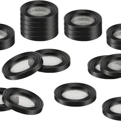 24-pack med 19 mm trädgårdsslangpackningar, gummipackningar och självlåsande flikar håller öljetterna ordentligt på plats på trädgårdsslangar och krankopplingar.