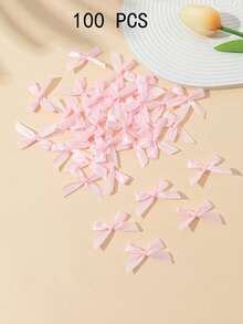 30/50/100pcs Plain Color Bowknots, Lingerie & Sock Decoration, Ribbon Bowknots, Silk Bowknots, Gift Accessories, Decoration For Gift Box, Packaging, Craft Supplies, Ribbon Bows