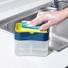 1PC Multifunctional Kitchen Soap Dispenser With Sponge Holder, Creative And Practical Style, Suitable For Kitchen Sink, Dishwashing Area And Small Kitchen Space, Automatically Dispenses Soap To Save Time And Keep Clean Kitchen Accessories, Kitchen Essentials, Kitchen Organization And Storage