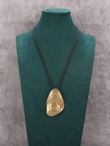 1pc Minimalist Spiral Disc Alloy Pendant Necklace, High-End Unique Personalized Unisex Couple Necklace