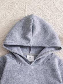 2pcs/Set Girls Heart & Butterfly Print Hoodie Sweatshirt And Sweatpants Set - Multicolor - View 3