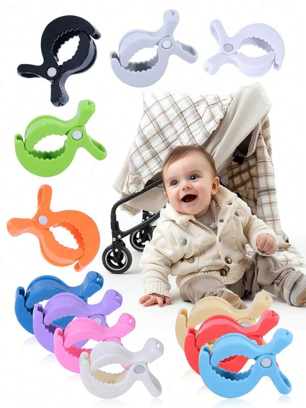 1 pezzo/2 pezzi Fermacoperta universale per passeggino, accessori antiscivolo per passeggino per coperte e giocattoli, molletta per carrozzina regolabili e resistenti, portaoggetti multifunzione per passeggino