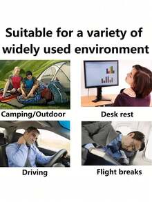 Almohada de viaje inflable, almohada de aire de tela flocada cuadrada pequeña, fácil de guardar, adecuada para camping, sueño en casa/oficina, viajes de vacaciones, senderismo, siesta, soporte para el cuello y la cintura