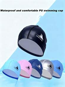 1 pezzo Cuffia da nuoto in PU con strato protettivo, cuffia da nuoto ad alta elasticità che protegge orecchie e capelli lunghi, adatta per donne e uomini, ottimo regalo per Natale, Ringraziamento, Capodanno