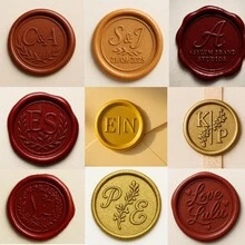 Customized 25mm Wax Seal Stamp Set, Suitable For Wedding Invitations, Wax Melter, Wedding Wax Seal Stamp Set, Personalized Gift Wax Seal - Multicolor - View 7