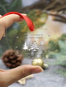 Décorations de Noël personnalisées, cadeau de nouvelle maison personnalisé, cadeaux de pendaison de crémaillère, souvenir de texte personnalisable, décorations d'arbre de Noël personnalisables, premier Noël, ornement de première maison 2025, motif de dessin animé, céramique/bois/cristal/acrylique, forme de cœur, décorations de Noël, Noël, famille, ami