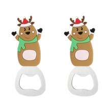 2pcs Christmas Party Bottle Opener, Cute Santa Claus, Christmas Tree, Snowman Design, Essential Gift For Family And Holiday Gatherings, Christmas Party Supplies, Family Dinner