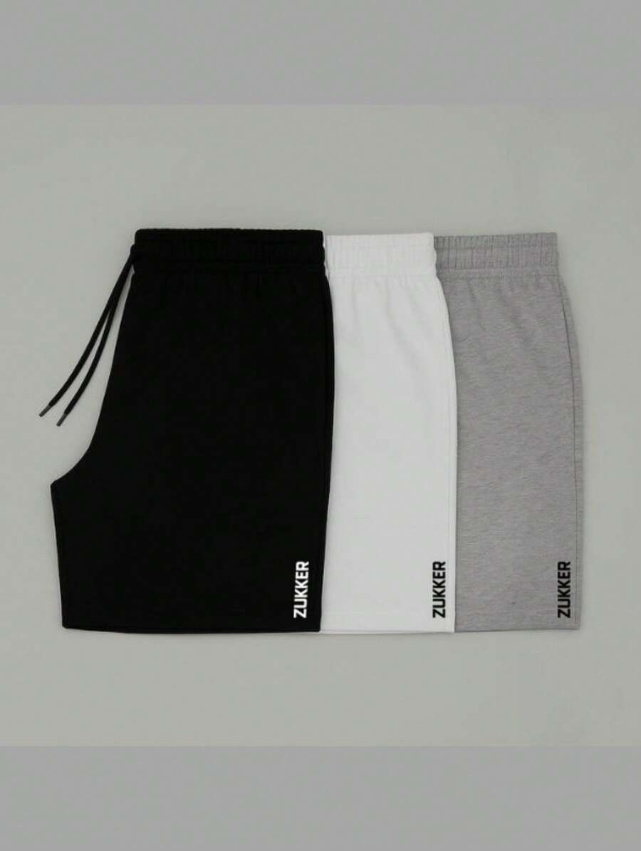 ZUKKER Kit 3 Men's Bermuda Shorts Comfortable Sweatpants Immediate Shipping Various Colors - BLACK/GRAY/WHITE - View 1