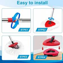O Cedar 8 Pack Spin Mop RinseClean 2 System, Microfiber Reusable Mop Refills, 6 Mop Heads+ 1 Mop Base And 1 Scrub Brush Combo Set - trắng - Xem 7