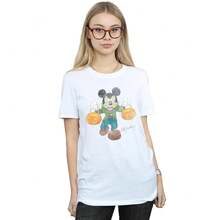 Disney Womens/Ladies  Mickey Mouse Cotton Boyfriend TShirt (White) - White - View 1