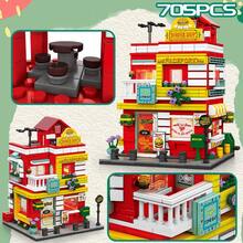 Urban Street Scene Building Blocks Puzzle Assembly Hamburger Shop Coffee Shop Desktop Decor Gift For Boyfriend Christmas Gift Birthday Gift - Multicolor - View 6