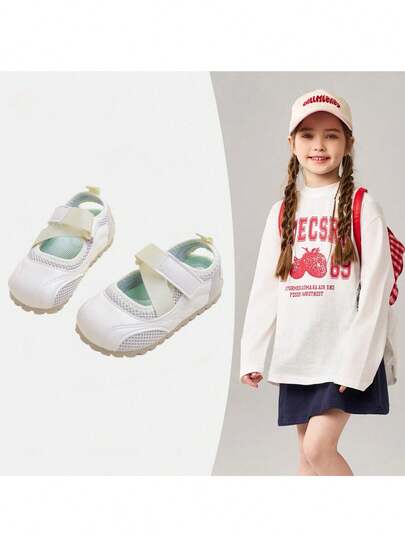 1 Pair Solid Color Casual & Comfortable Flat Shoes For Girl, Suitable For Outdoor Activities, All Seasons