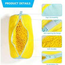 1 360° Shoe Bag, Suitable For All Types Of Shoes - Anti-Deformation, Machine Washable, Air-Dryable, With A High-Quality Fleece Lining, Perfect For Sneakers And Casual Shoes. Shoe Protection Bag, A Must-Have For Students Washing Shoes During The School Term, Christmas/Halloween Clothing Storage Bag, Reusable, With A High-Quality Sponge Lining