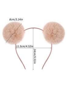1/6pcs Colorful Fuzzy Ball Headband For Women, Sweet & Cute Hair Hoop For Party Decoration, Autumn/Winter, Hair Band,
