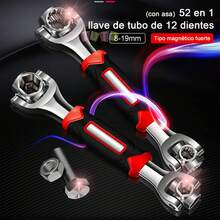 1pc Juego de llaves de vaso multifuncional de 52 en 1 - Mango antideslizante de 8-19 mm y diseño de hueso giratorio - Llave universal, Llave Universal con Cabezal Giratorio de 360 Grados, Adecuada para Reparación de Automóviles en el Hogar - Multicolor - Ver 12