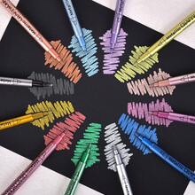 Set da 12 pezzi di pennarelli in metallo, con punte morbide e rigide, punta media, adatti per carta nera, creazione di biglietti, vetro, pittura su rocce, scrapbooking, album fai-da-te, ceramica