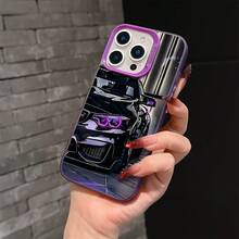 Fundas para Teléfono de Coche Estilo Urbano y Fresco para iPhone 17 16 15 14 13 12 11 Pro Max X XR XS MAX 8 7 Plus con Cubierta Trasera Anticaída Mate - Morado - Ver 6