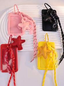 1pc Kawaii Cute ID Card Holder Star Charm Keychain Suitable For Women Daily Wear Best Gift For Doctor Nurse Teacher Student Office Worker Money Wallet Mini Wallet Purse Wallet Wristlet Wallet Card Wallet