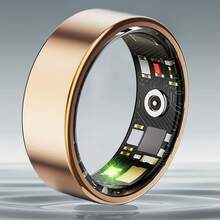 Nhẫn thông minh hiển thị thời gian - Theo dõi thể dục & giấc ngủ, đếm bước chân, quãng đường & lượng calo, sạc từ tính - Thiết kế thời trang & thép không gỉ, món quà sinh nhật hoàn hảo cho bạn bè, lý tưởng cho các bữa tiệc, ngày lễ & dịp đặc biệt, chống nước IP68, tương thích với iPhone và Android, không phí thuê bao, màu vàng hồng/trắng/đen, các size 7/8/9/10/11/12. - YJH-TK5 - Xem 3