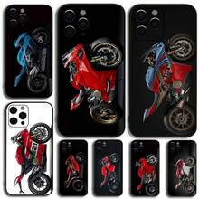 Custodia per telefono da motociclista sportiva D-Ducaties, colore nero morbido, compatibile con Apple 15, 14, 13, 12, 11, Pro, X, XS, Max, XR, Plus, Mini, e Galaxy S17, S17 Pro, S17 Pro Max