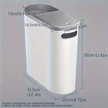 10L Narrow Trash Can With Pressure Lid And Odor Seal For Bedroom/Bathroom/Office - trắng - Xem 3